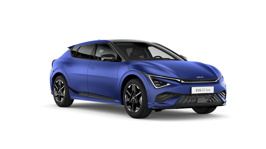 Uusi auto Kia EV6 sininen sähköauto Astrum Autossa.