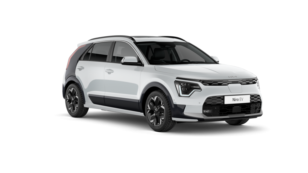 Sähköauto Kia Niro valkoharmaa Astrum Autossa.