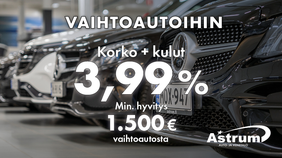 Edullinen rahoitus vaihtoautoihin korko 3,99 % + kulut!
